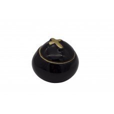 Mini kerámia urna kereszttel  fekete színben