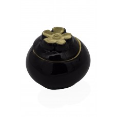 Mini kerámia urna százszorszép fekete színben