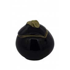 Mini kerámia urna kálával fekete színben