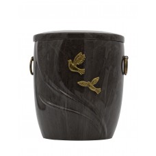 Urna kompozit ívelt szürke angyalos/galambos Urna kompozit ívelt szürke angyalos/galambos