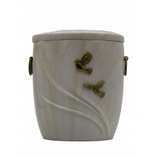 Urna kompozit ívelt vanília angyalos/galambos Urna kompozit ívelt vanília angyalos/galambos