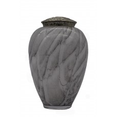 Exkluzív carrarai márvány üvegopál urna fém tetővel