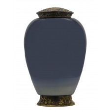 Exkluzív fekete tülör üvegopál urna fém tetővel