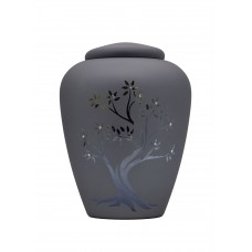 Exkluzív matt kobaltkék üvegopál urna életfa mintával